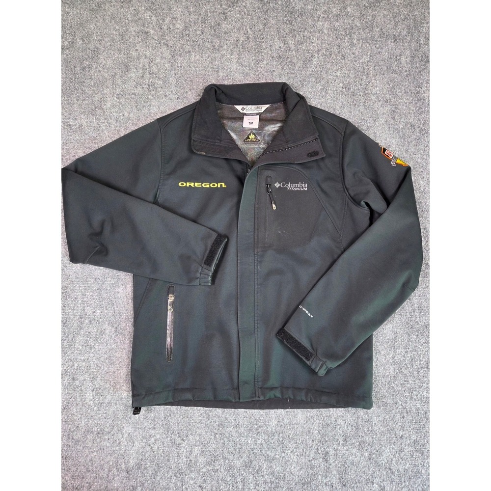 Oregon Ducks BCS‎ 2011 Bowl Columbia Titanium Softshell Jacket Mens Medium Black
